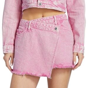 JONATHAN SIMKHAI Malta Mini Denim Wrap Skirt